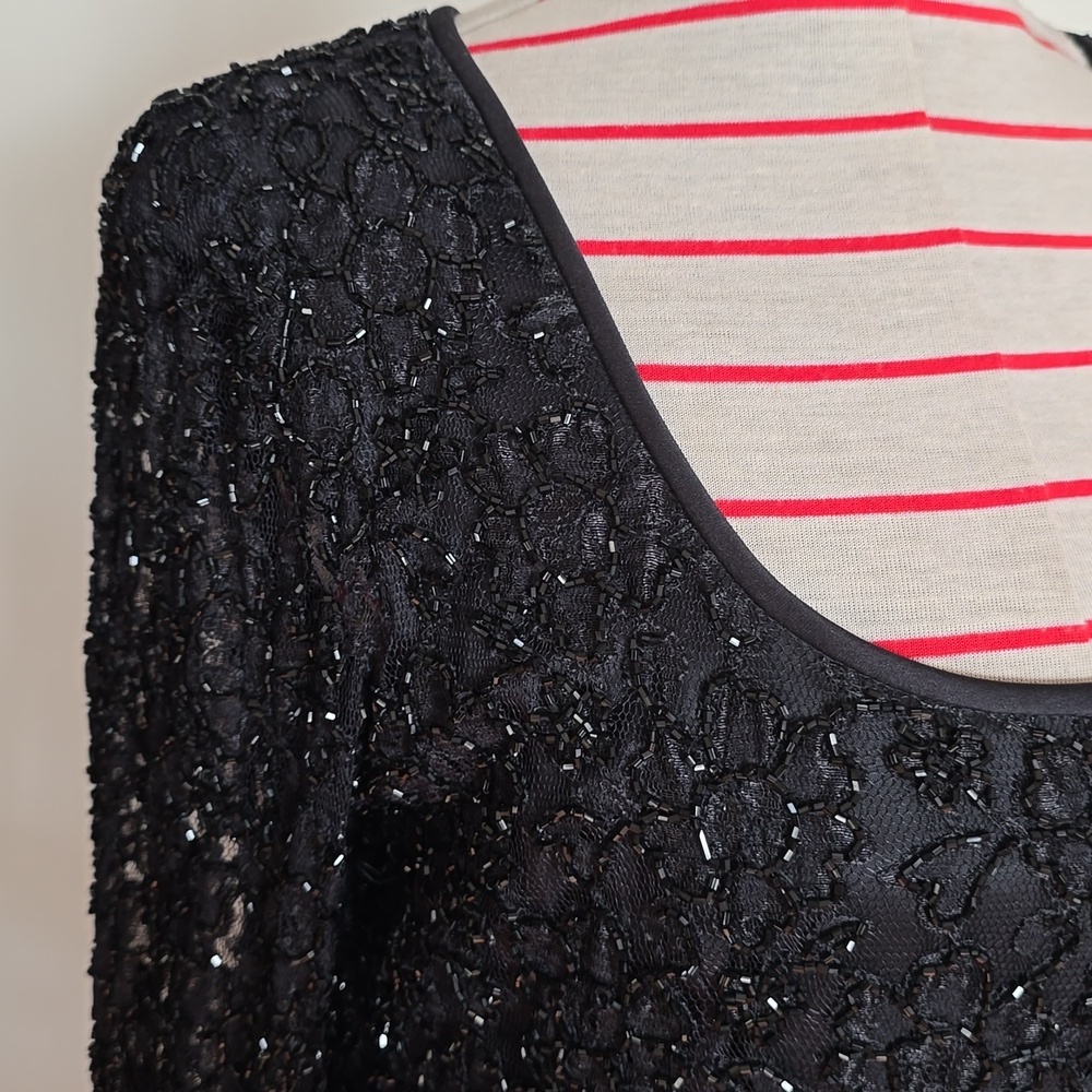 Cattiva New York - Vintage Black Beaded Lace Evening Gown​​ - Picture 2 of 14